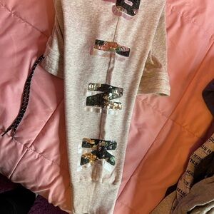 Gray Sweatshirt with Sequin Accents